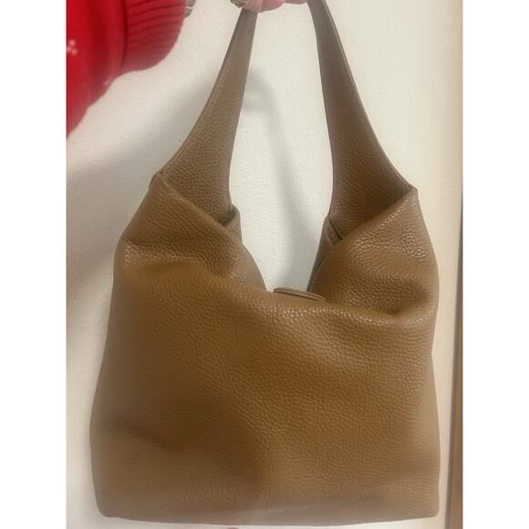 Dooney & Bourke Caramel Leather Pebble Grain Small Logo Lock Sac Hobo Bag - Picture 5 of 16